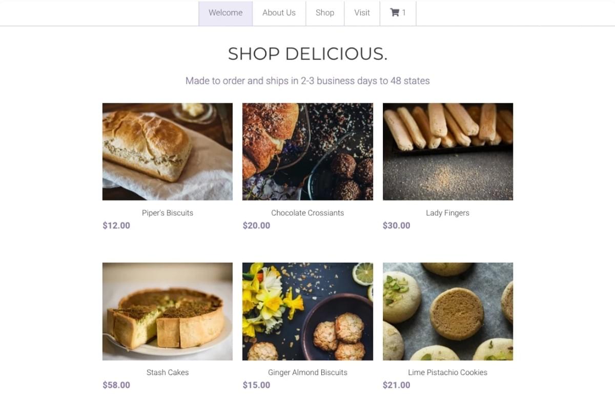 Minimal Store Template van Strikingly