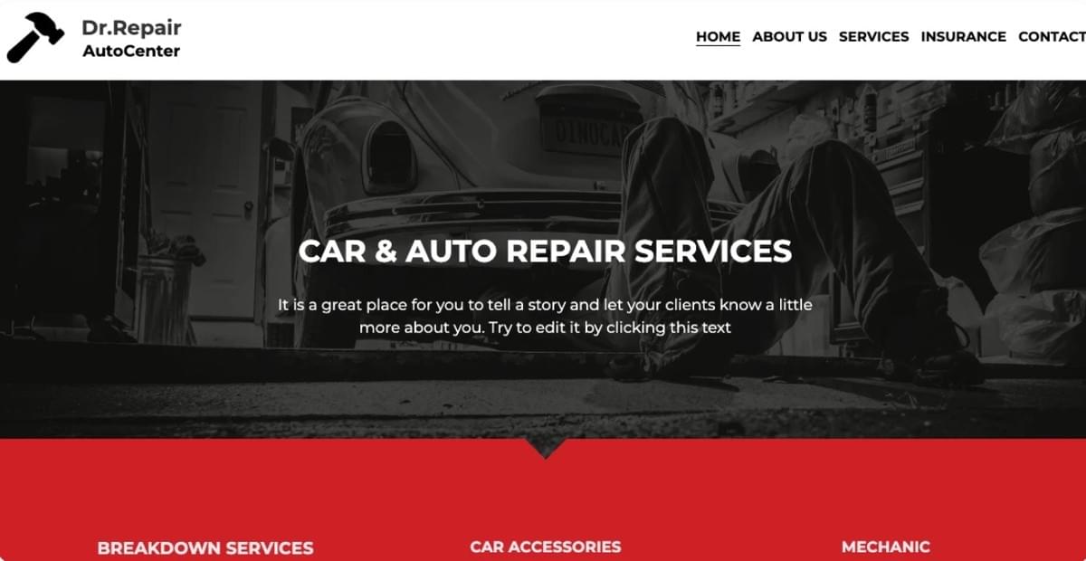 Website-sjabloon voor monteurs van Strikingly