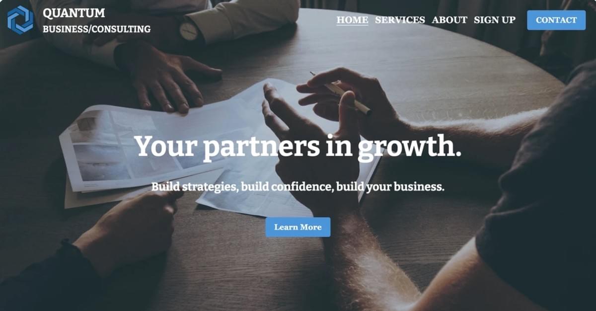 Quantum Business Template von Strikingly