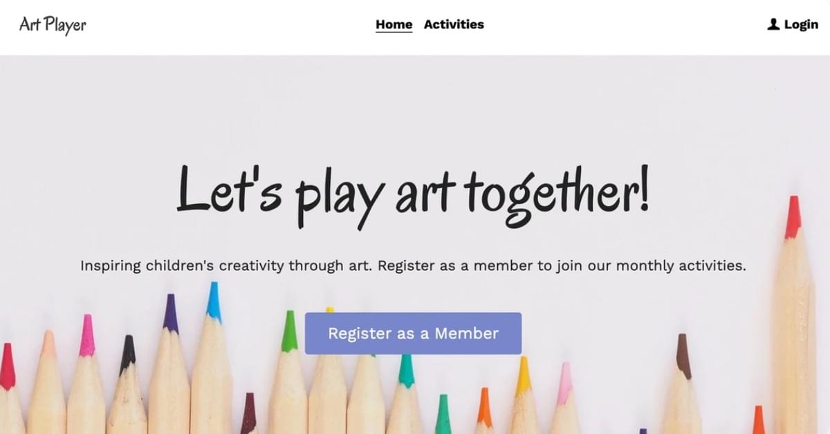 Kunstspeler Sjabloon van Strikingly