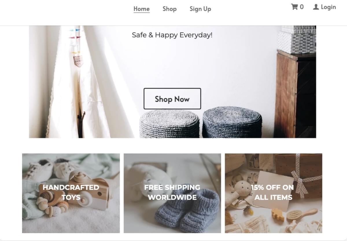 Little Toys Sjabloon van Strikingly
