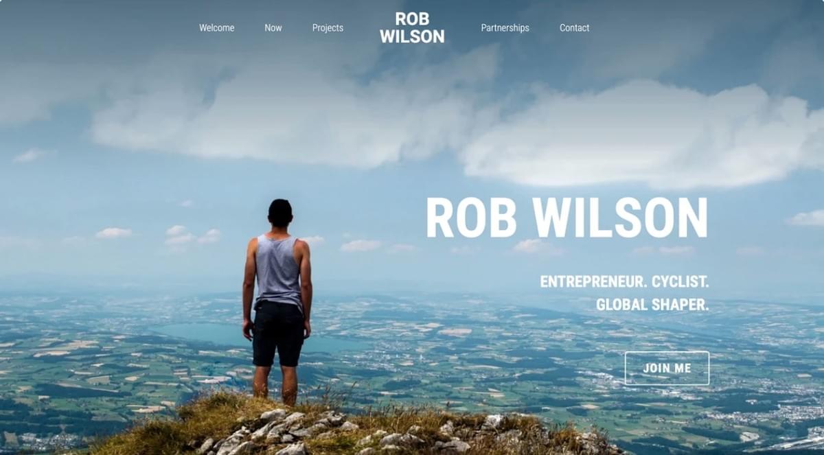 Template Brilhante da Strikingly