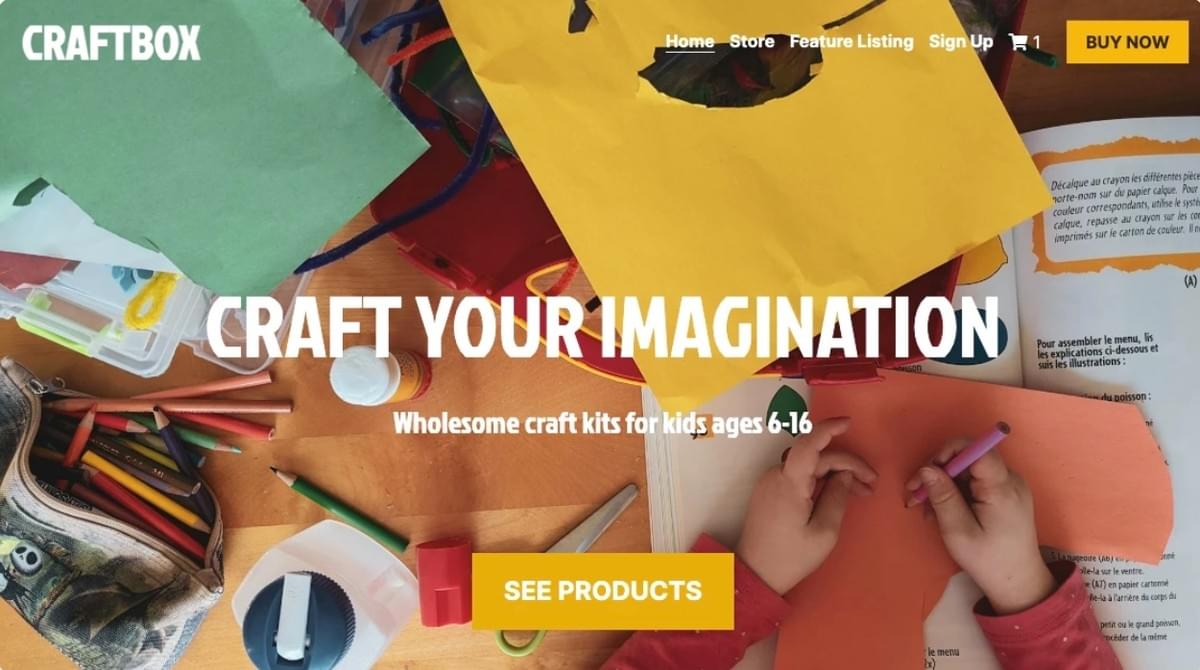 CraftBox Sjabloon van Strikingly