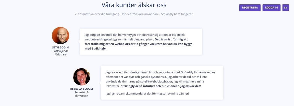 Bild hämtad från Strikinglys landningssida