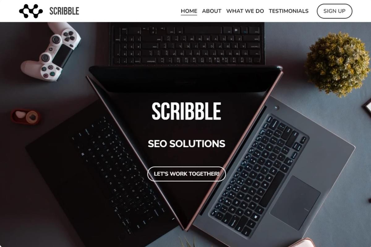 Scribble-sjabloon van Strikingly