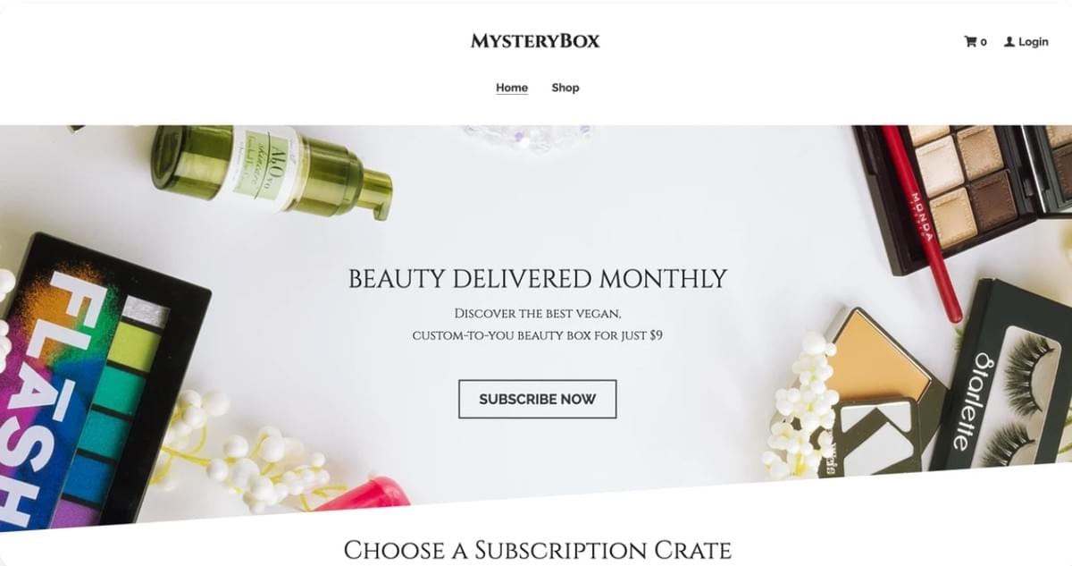 MysteryBox E-Commerce-Website-Designvorlage von Strikingly