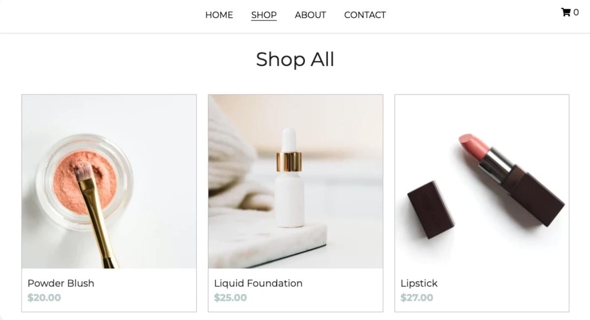 Chloe Store-sjabloon van Strikingly