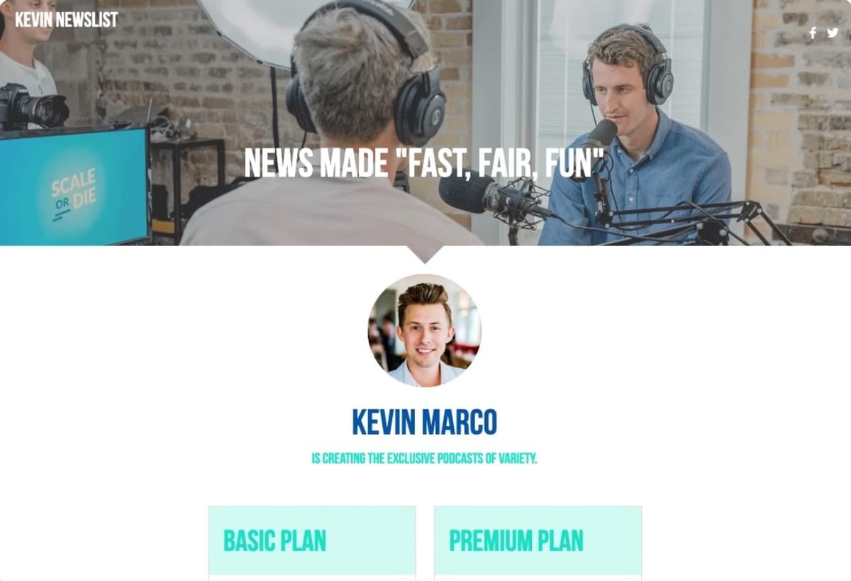 Modelo de Podcast do Strikingly