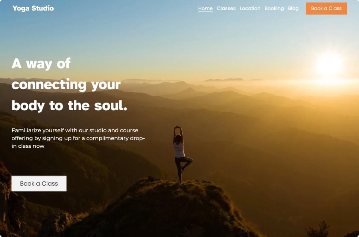 Template de Yoga da Strikingly