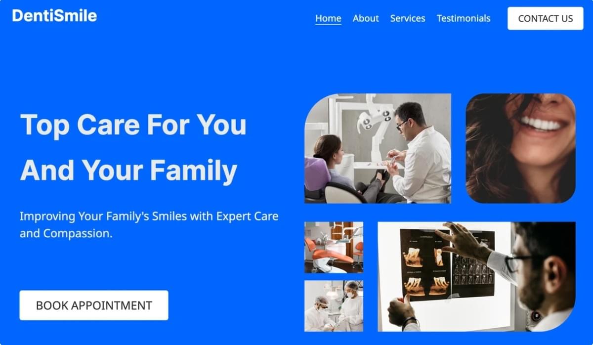 DentiSmile Sjabloon van Strikingly