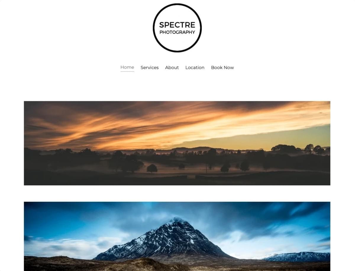 Formele sjabloon voor freelancefotograaf van Strikingly