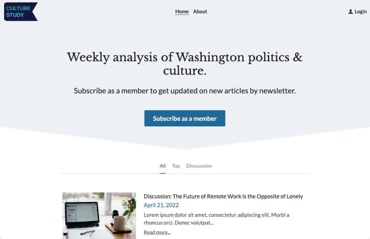 Template de Estudo de Cultura da Strikingly