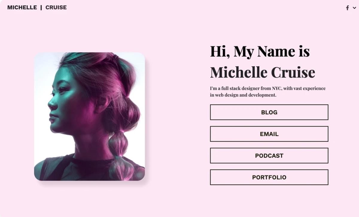 Template Michelle Cruise do Strikingly