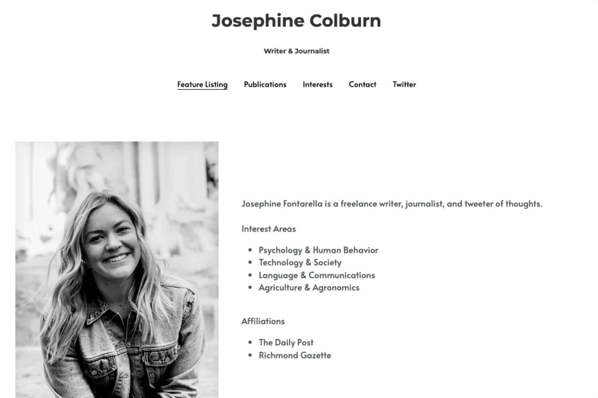 Modelo Simples de Marca Pessoal da Strikingly