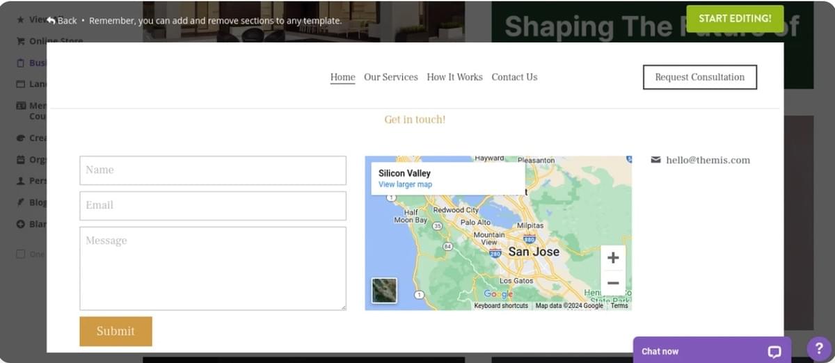 Beheer van Tekorten in de Leveringsketen met Strikingly - Contactformulier voor Vragen