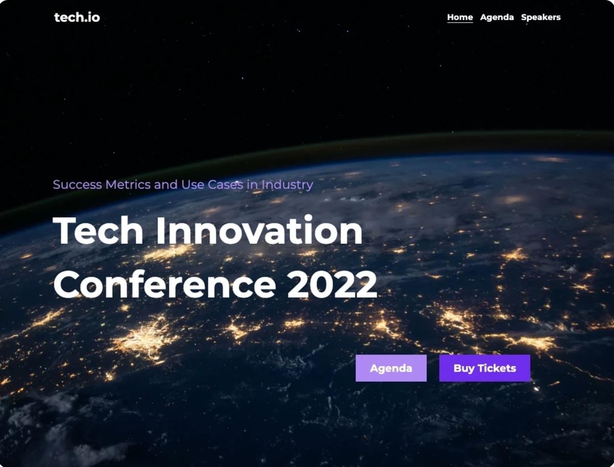 Modelo Tech.io da Strikingly