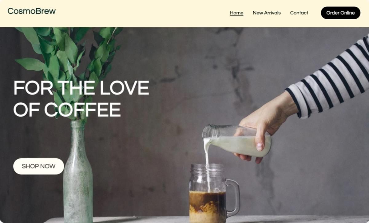 CosmoBrew-mall från Strikingly