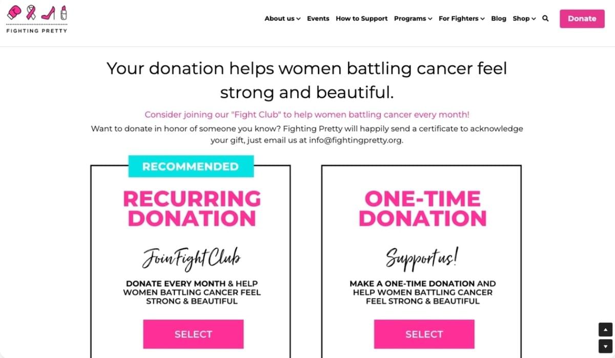 Fighting Pretty: Crowdfunding-Website
