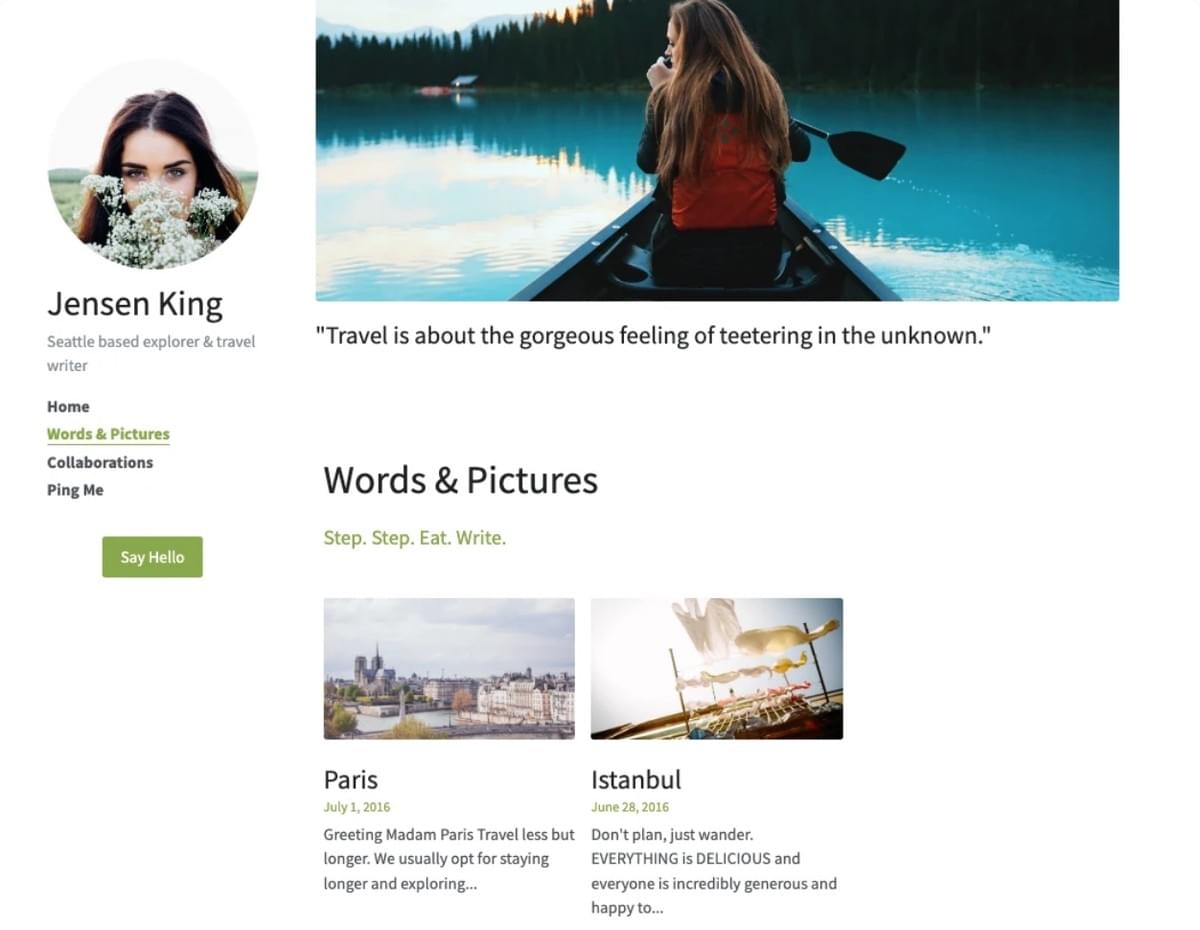 Modelo de Blog Limpo da Strikingly