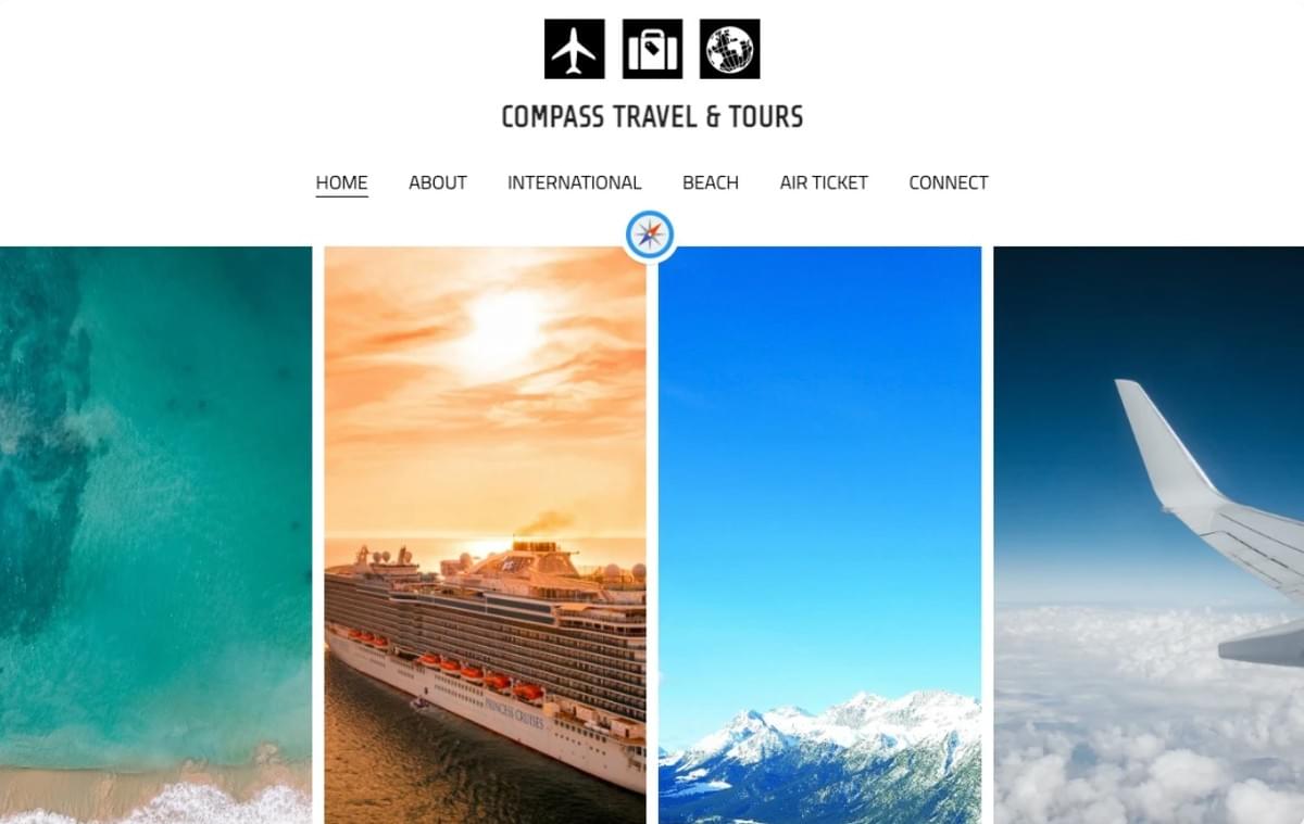 Modelo de Viagem Compass da Strikingly