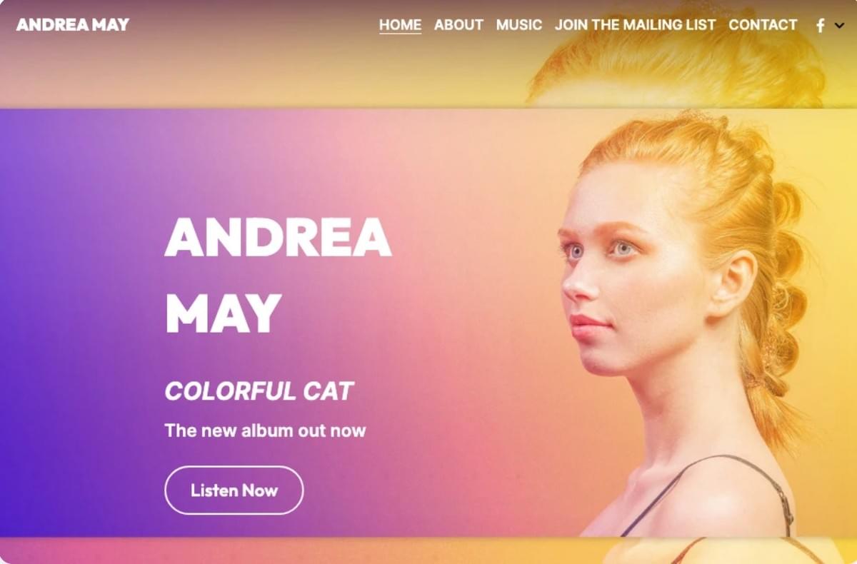 Template Andrea May do Strikingly