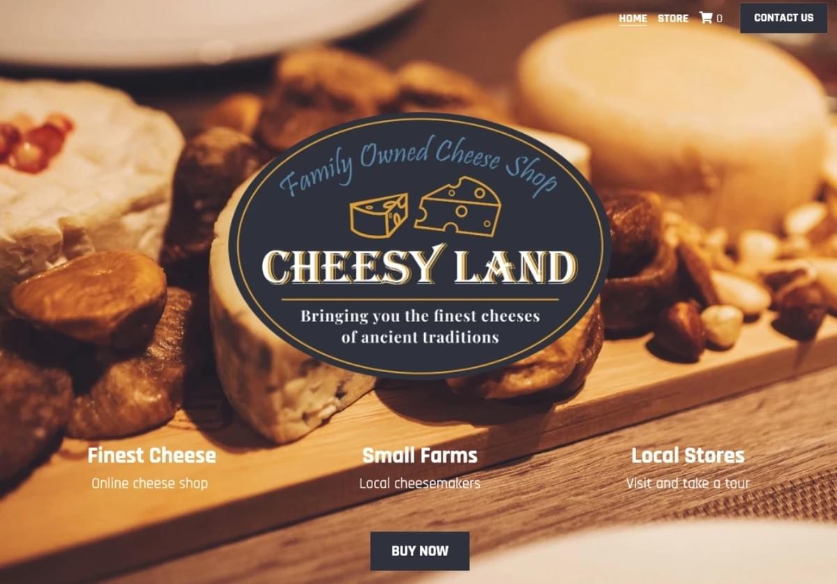 Modelo Cheesy Land da Strikingly