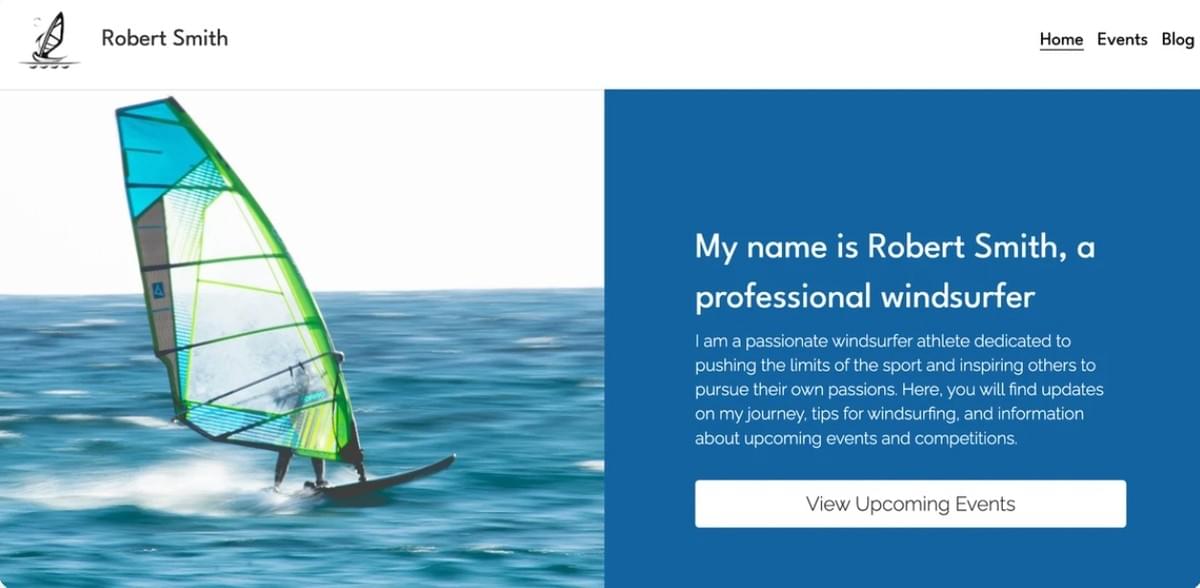 Windsurfer Sjabloon van Strikingly