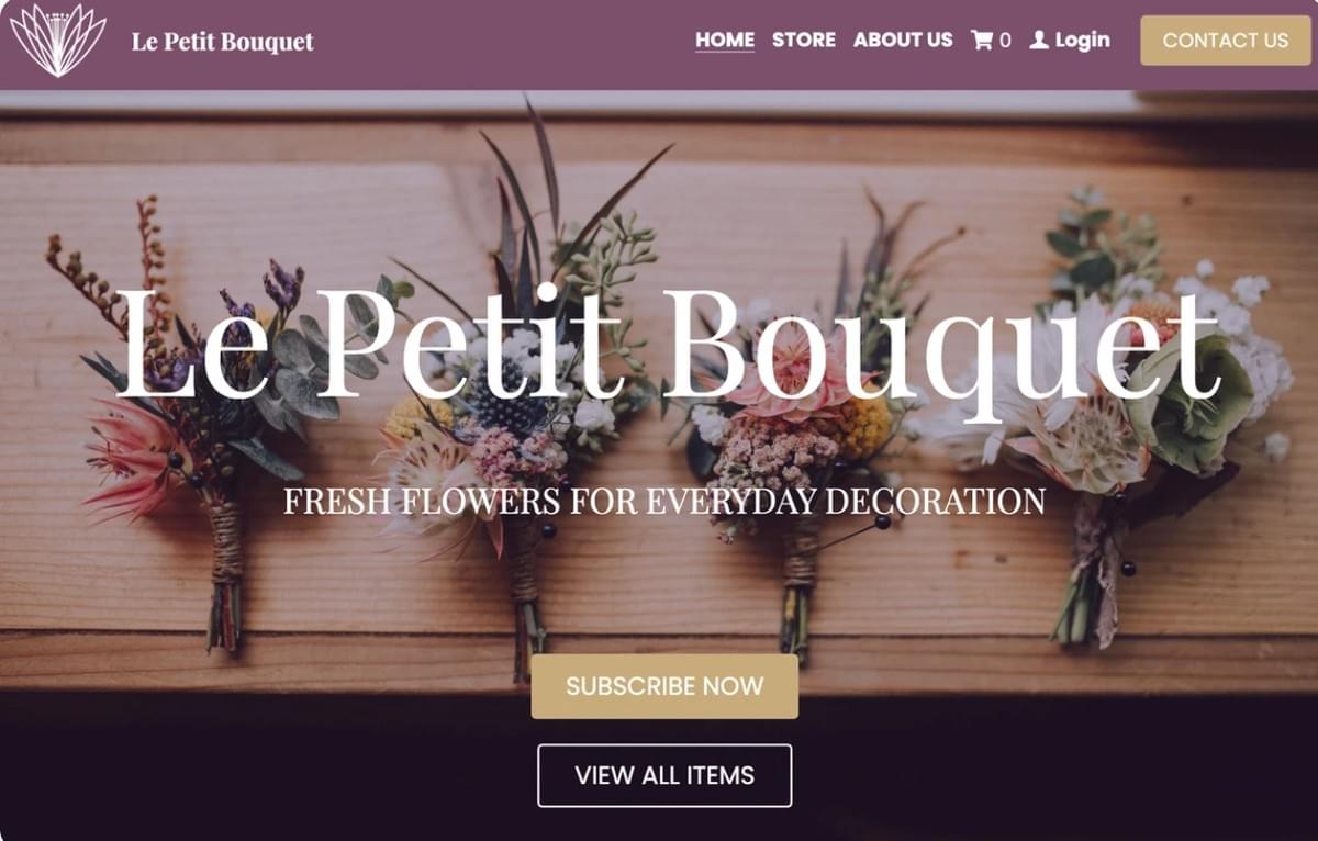 Le Petit Bouquet-mall från Strikingly