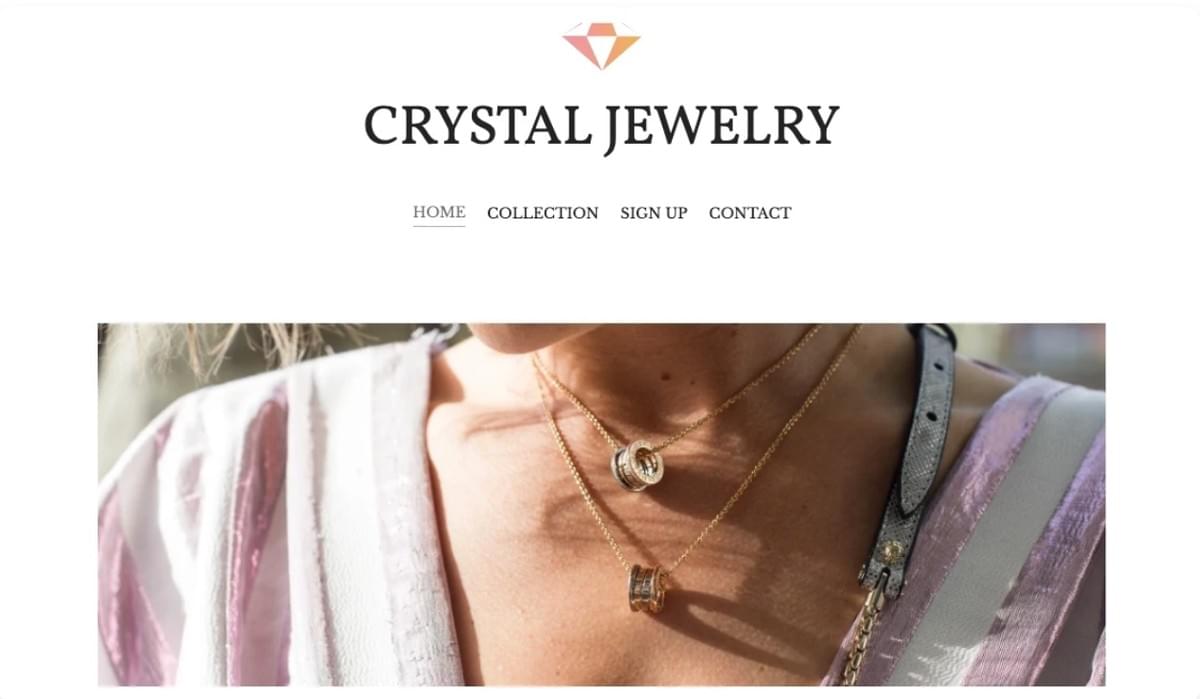 Modelo de Loja de Joias de Cristal da Strikingly