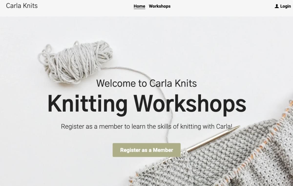 Template Carla Knits da Strikingly