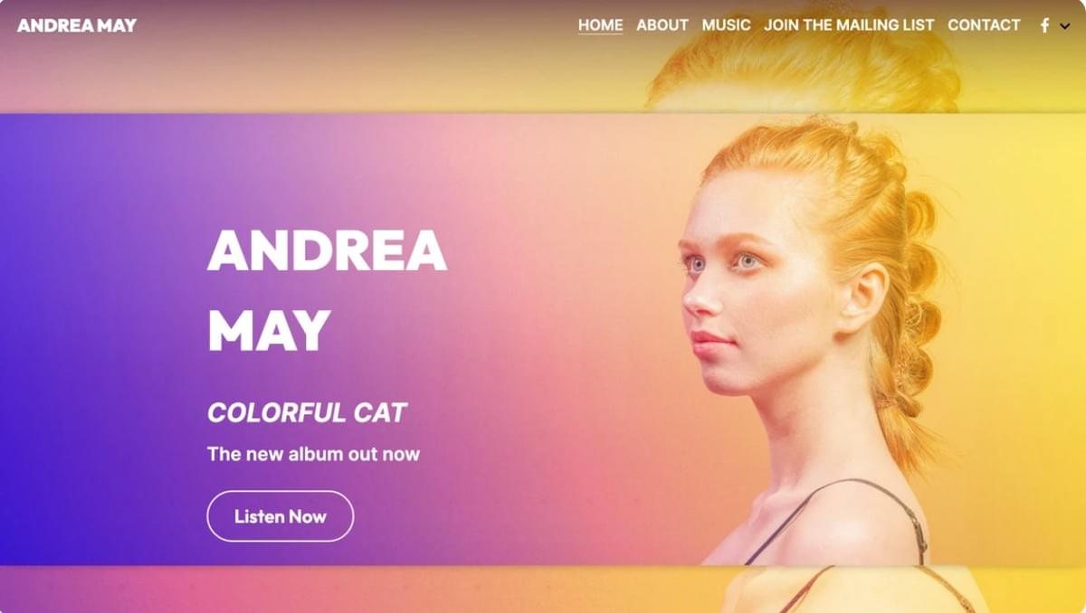 Andrea May Sjabloon van Strikingly