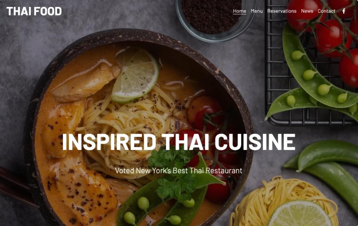 Thai-Restaurant-Vorlage von Strikingly