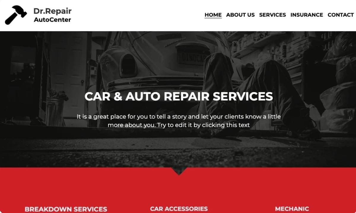 Template Mecânico do Strikingly