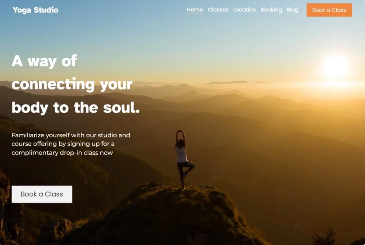 Yoga Sjabloon van Strikingly