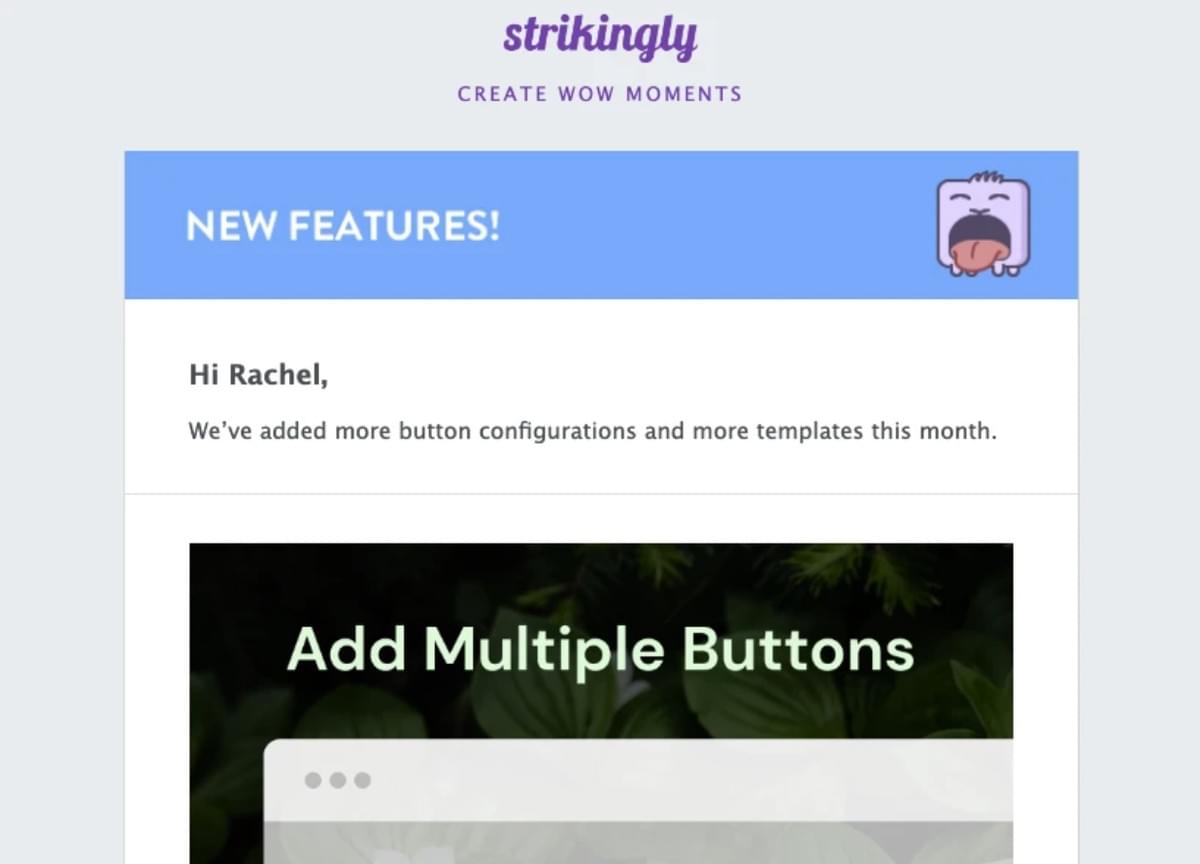 Exemplo de Newsletter Semanal da Strikingly