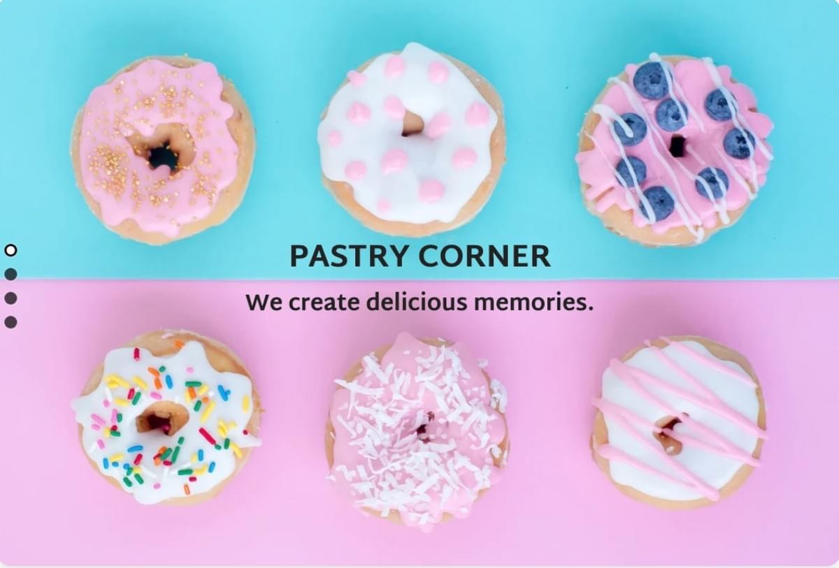 Pastry Corner Vorlage von Strikingly