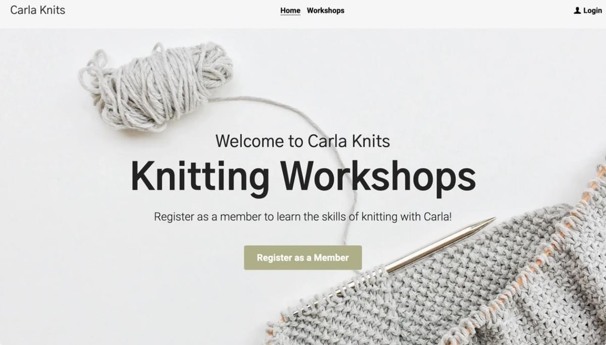 Template Carla Knits da Strikingly