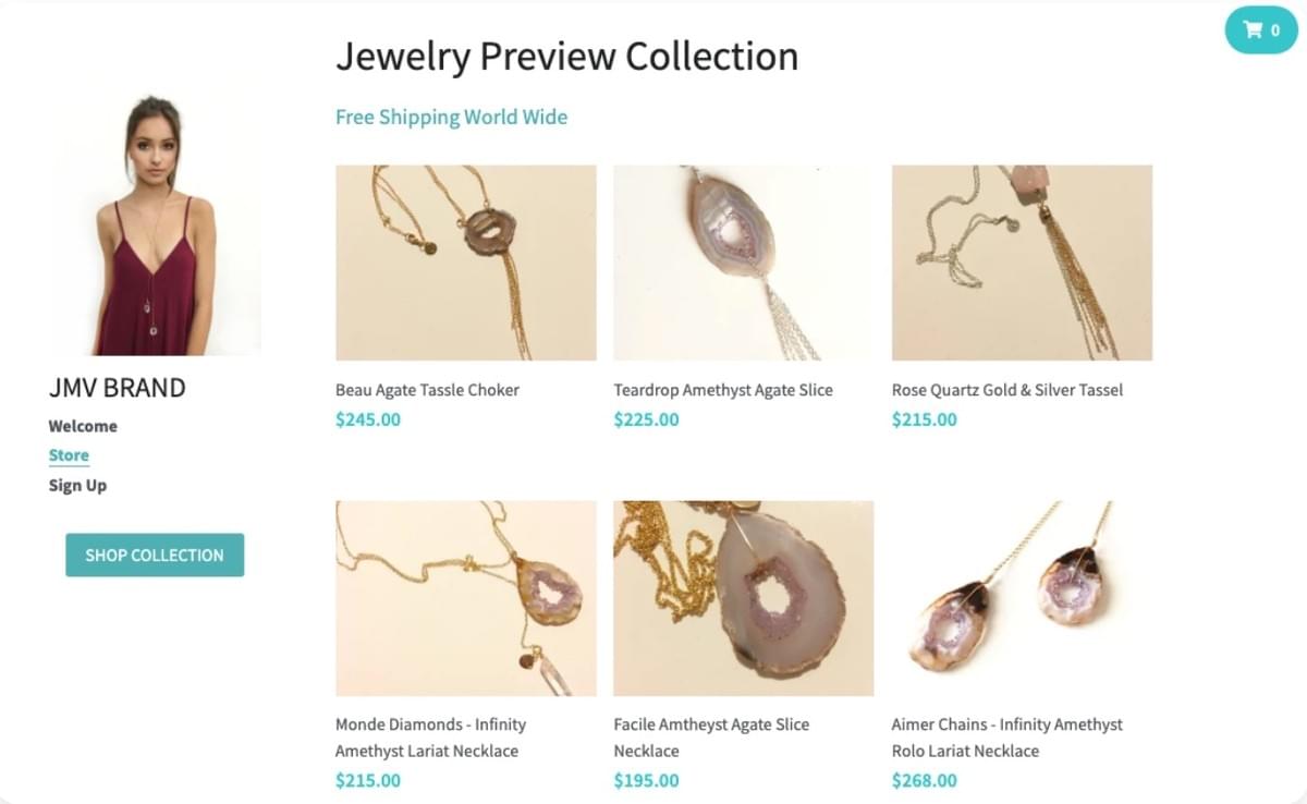 Modelo de Loja Limpa da Strikingly