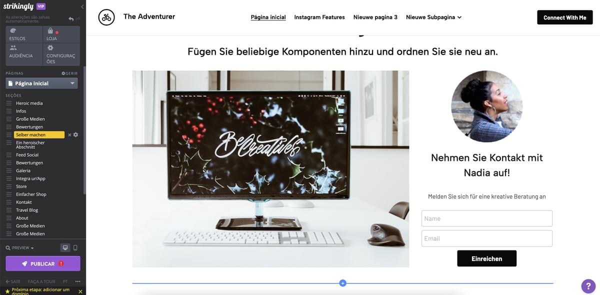 Eleve o seu Jogo de Design de Sites com Strikingly