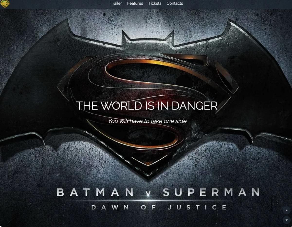 Batman VS Superman: Webhosting van Strikingly