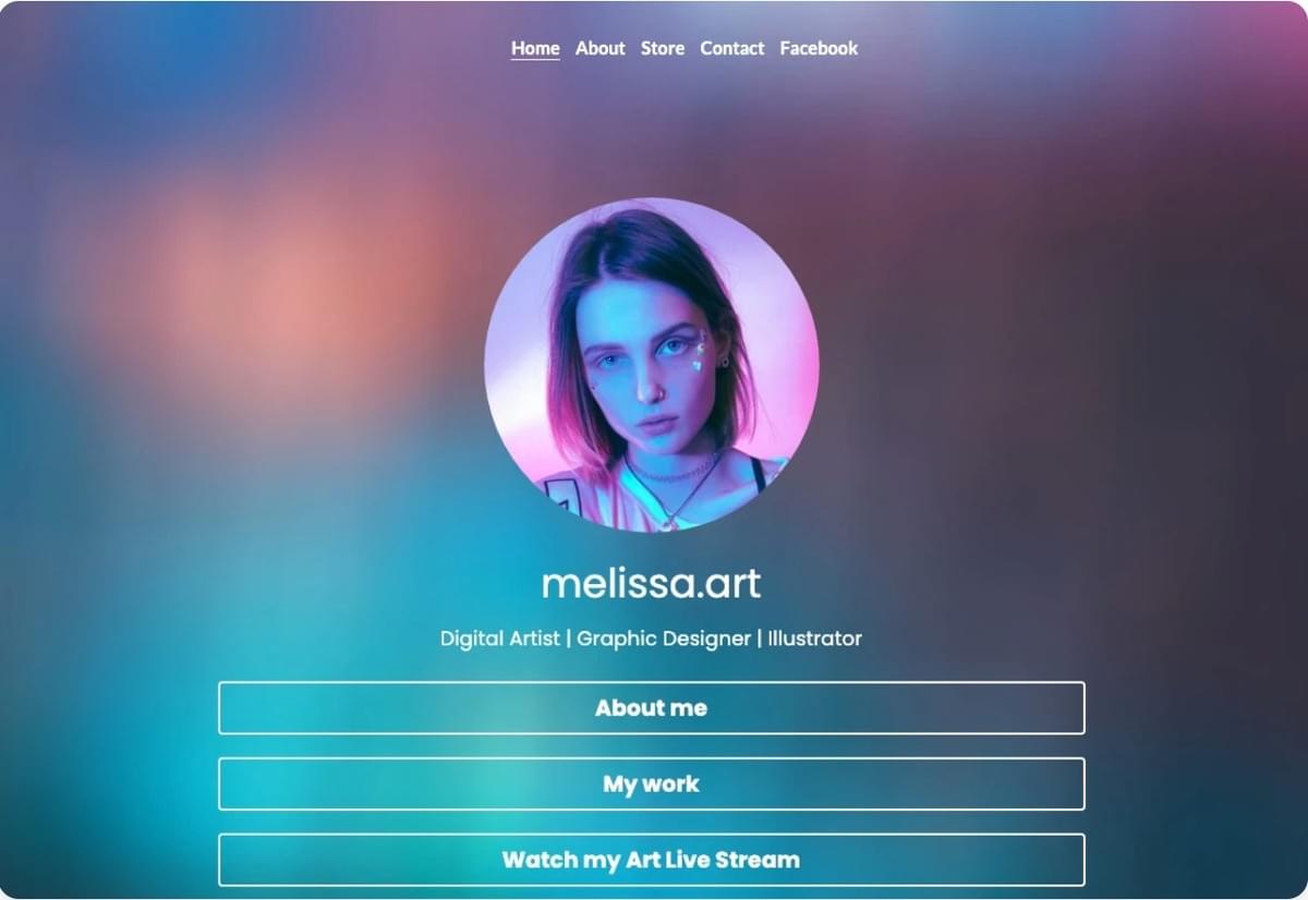 Melissa.Art Digital Creator Template von Strikingly