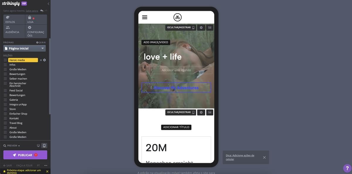 Dicas de meta descrições - Como o Strikingly pode ajudar a sua empresa a direcionar o tráfego de forma eficaz - Responsividade Móvel