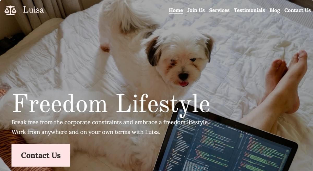 Freedom Lifestyle Sjabloon van Strikingly