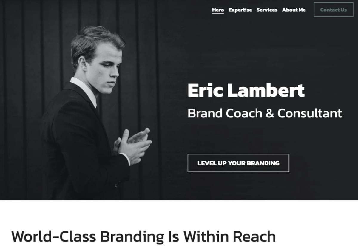 Brand Coach Sjabloon van Strikingly