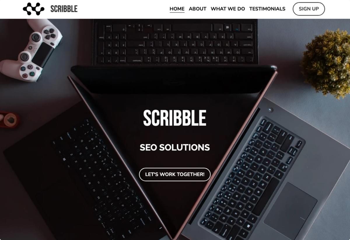 Scribble Business Template van Strikingly