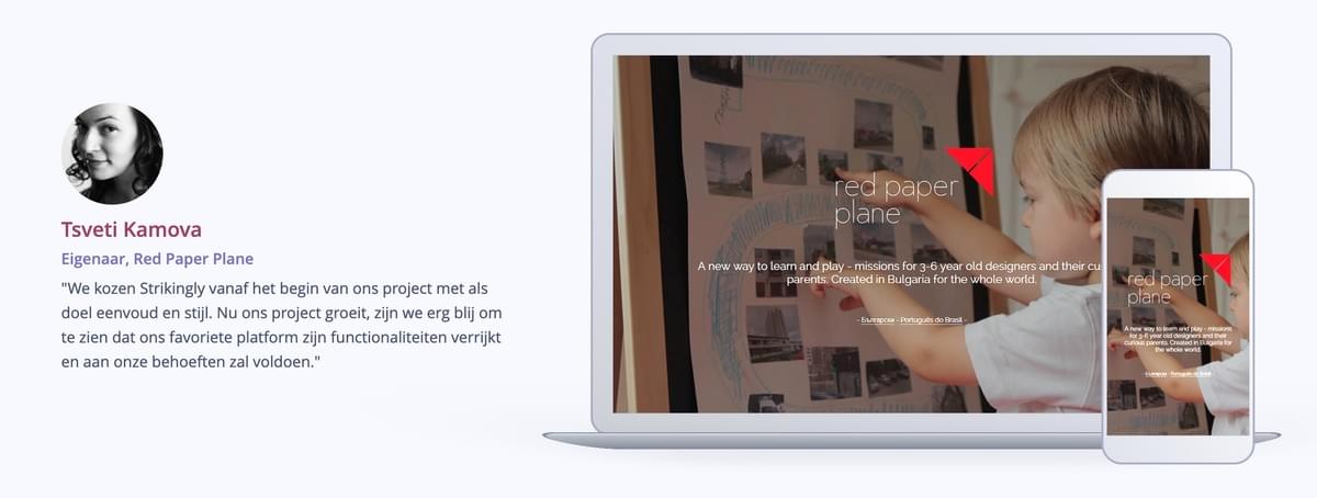 Opvallende website met responsieve lay-out