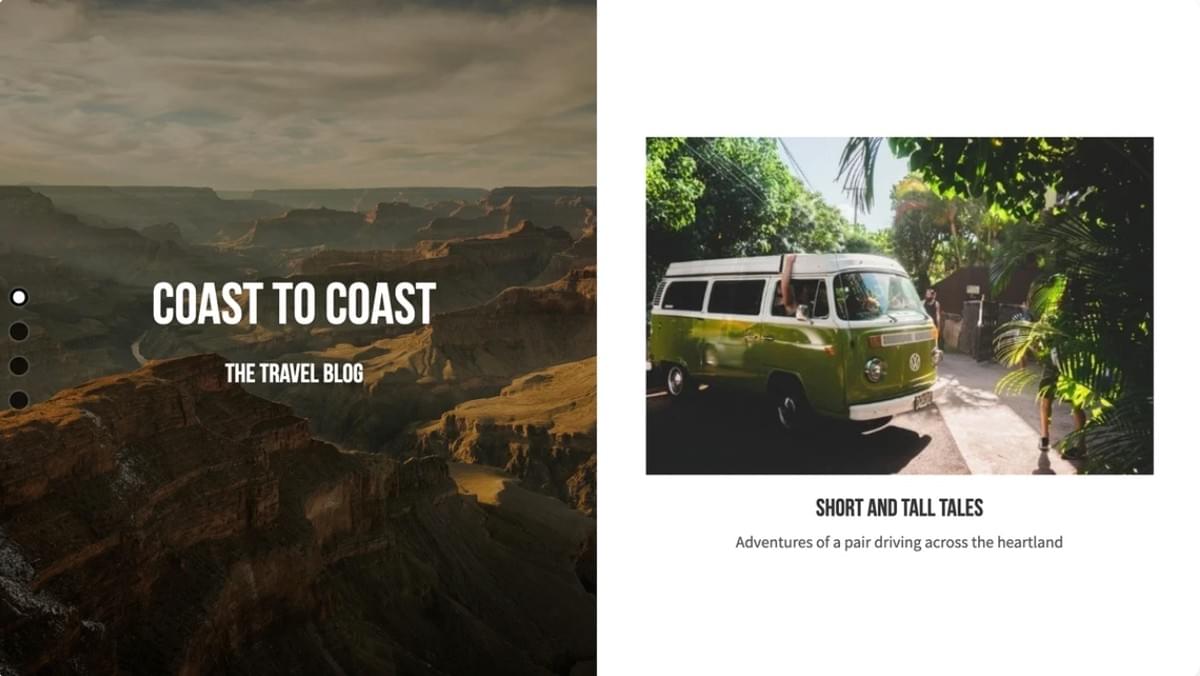 Template de Blog Perspectiva da Strikingly
