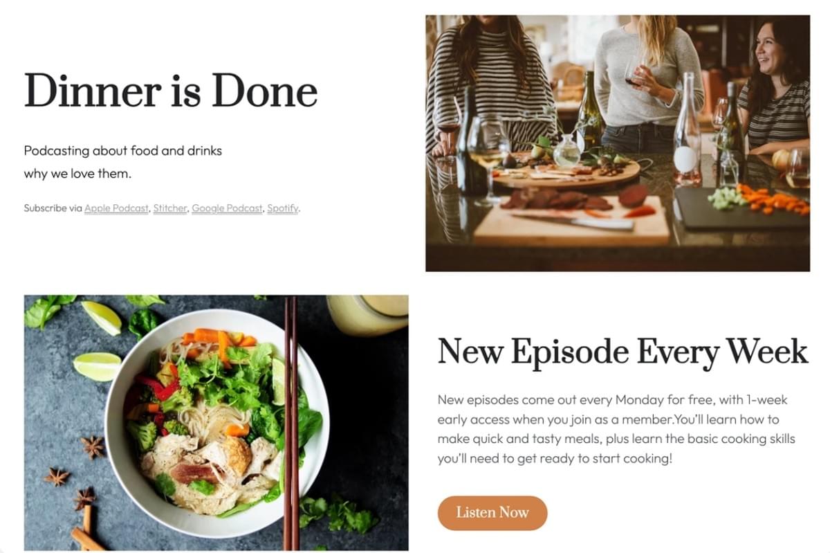 Dinner is Done Blog Sjabloon van Strikingly