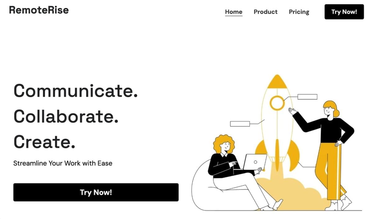 RemoteRise-Vorlage von Strikingly