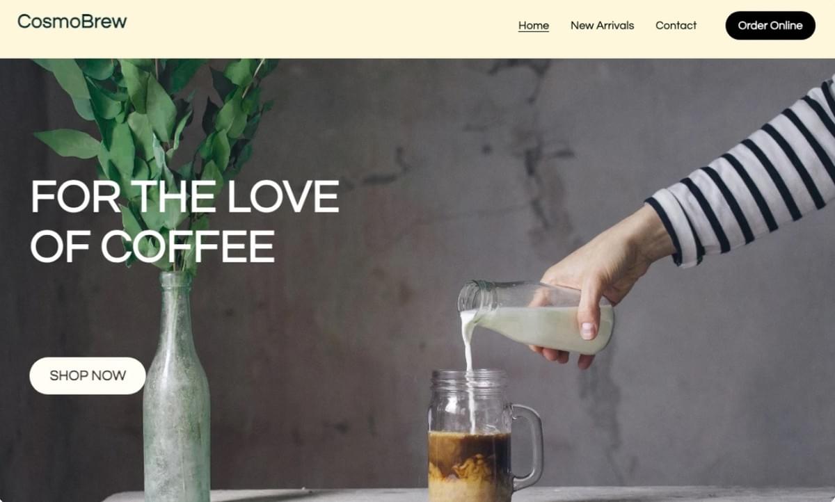 Template CosmoBrew da Strikingly